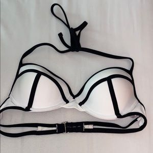 white and black bikini top